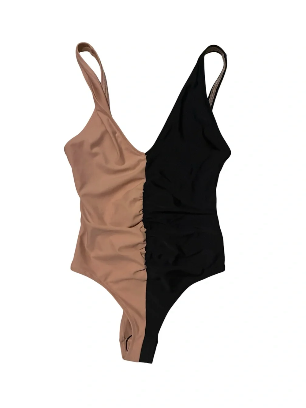 Buddy Love Black and Nude Pink One-Piece Swimsuit